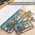 thumbnail image 2 of Wobogo Summer Dachshund Kitchen Carpet Set of 2 Absorbent and Stain Resistant Non-slip Star Rubber Backing, 2 of 7