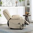 thumbnail image 5 of HSUNNS Power Lift Recliner Chair for Adults with Massage and Heat, Velvet Oversized Recliner with Cup Holder and Side Pocket, Independent Backrest and Footrest, 25" Width Seat, Beige, 5 of 11