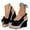 A-Black236, variant on Bibifish Womens Wedge Sandals Glam Feminine Bow Raffia Ankle Buckle Open Toe Wedge Sandals Summer Evening Party Wedding Guest Sandals