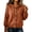 Orange, variant on Womens Hooded Knit Sweater Drawstring Hood Long Sleeve Button Down Tops Loose Casual Fall Winter Warm Outerwear