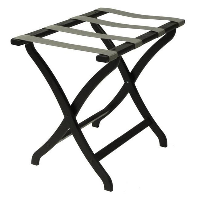 Wooden Mallet LR3-BKGRY Porte-bagages Design Courbe avec Sangles Grises - Noir