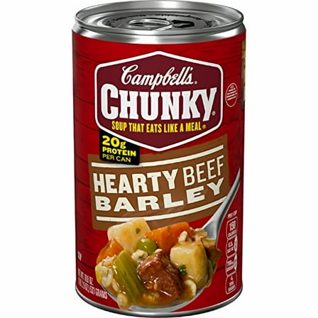 Campbell's Chunky Hearty Beef Barley Soup 18.8 oz. (Pack of 16)