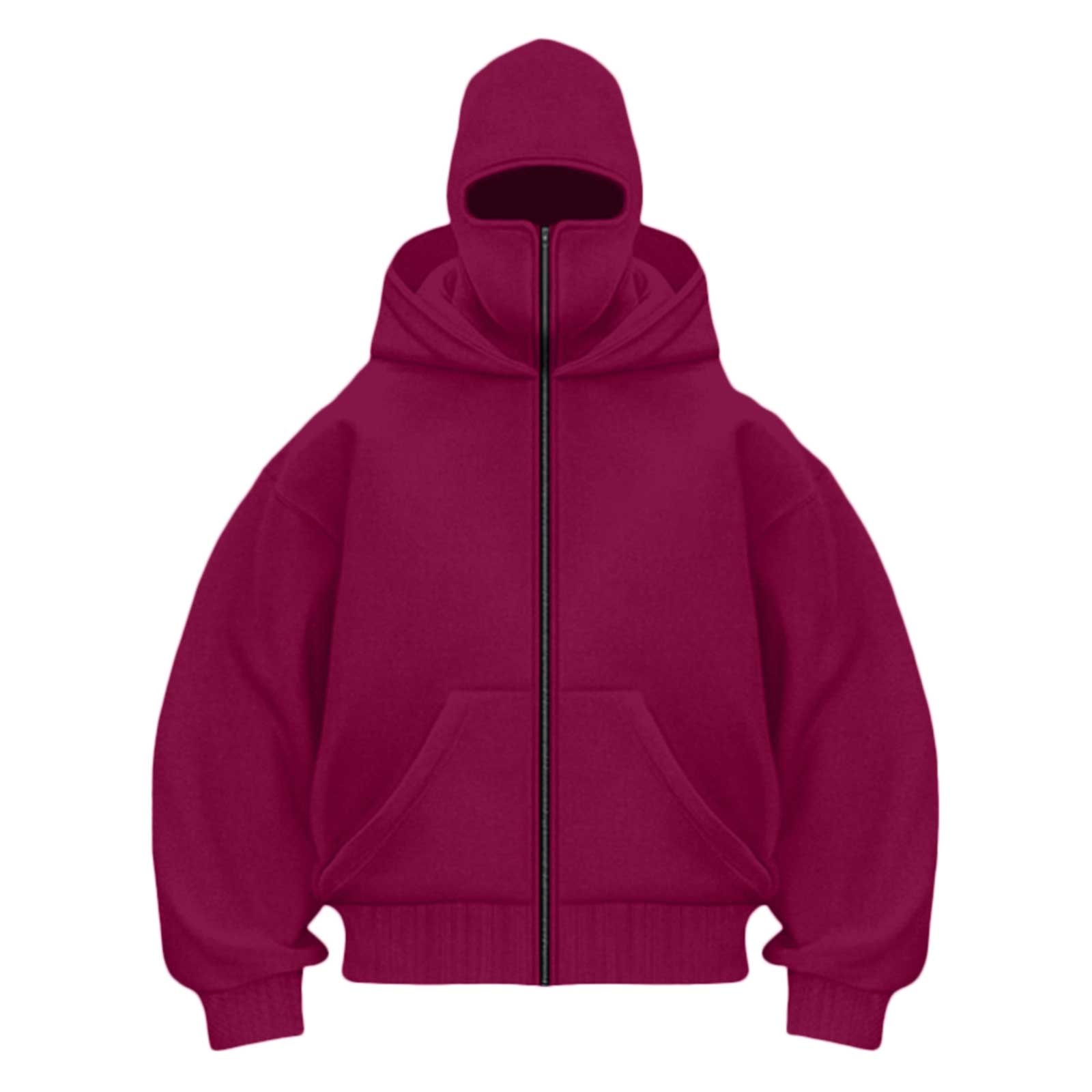 LiJinLong Balaclava Hoodie Zipper Unisex Thermal Insulated Wind Resistant for Snowboarding Skiing Hiking in Extreme Cold Outdoor Adventure Jacket S-XXL