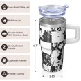 thumbnail image 3 of 20oz Geometric Pattern Stainless Steel Travel Mug, Double Wall Insulated Tumbler with Handle Leak Proof Straw Lid, 3 of 5