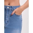 thumbnail image 5 of DARING DIVA Women's Bodycon Fishtail Ruffled Knee Length Jean Skirt Medium Sky Blue, 5 of 7