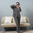 thumbnail image 4 of Pijamas de pareja para mujer, otoño e invierno, forro polar coral grueso, lindo conjunto de ropa de casa de invierno de franela, 4 of 6