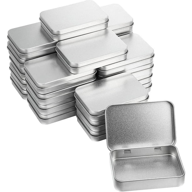 10 Pcs Slide Top Rectangular Metal Tin Containers Empty Mini Storage Box