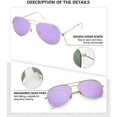 thumbnail image 3 of Wekity Classic Polarized Aviator Sunglasses Uv Mirror Glass Metal Retro Shades(purple), aviator sunglasses., 3 of 3