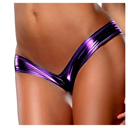 MQLKF Sleek Glossy Leather Look Women s Panties Comfortable Low Rise Briefs Smooth Fit Lingerie Breathable Stylish Flexible Women Underwear