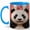 Blue, variant on Jeweled Panda Coffee Mug, Panda Bear Mug, Ceramic 11 oz