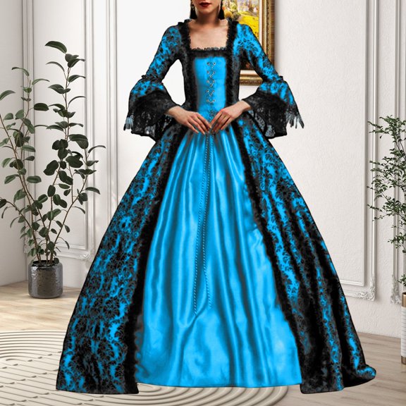 Renaissance Women, Lace Dress for Women, Irish Renaissance Dress for Halloween Retro Gown