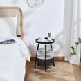 thumbnail image 5 of Lemonda Small Round End Table, 2 Tier Round Side Table with Storage Basket,11.8”D*17.8”H Small Round Table,Sofa Side Table,Small Round Nightstand for Living Room Bedroom, 5 of 9