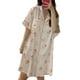 thumbnail image 5 of Camisones de satén de imitación para mujer, ropa de dormir con estampado de conejo, cartón y melocotón, falda de noche de verano, 2024, 5 of 5