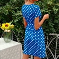 thumbnail image 5 of Dyegold Sundresses for Women Casual Beach - Summer Dresses for Women 2023 Beach V-Neck Short Sleeve Polka Dots Belted Maxi Sundress ​Casual Loose Long ​Tank ​Dress, 5 of 5