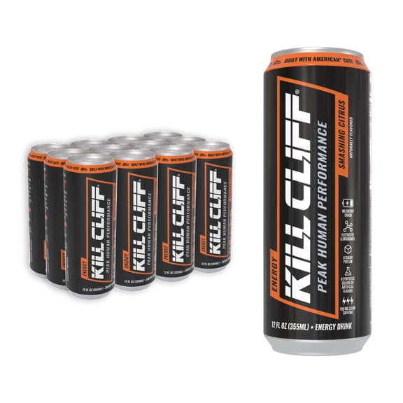 Kill Cliff Energy - Smashing Citrus - Clean Energy Drink - 12 oz, 12 Pack