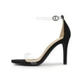 thumbnail image 7 of BLISSFUL STEP Women's Clear Ankle Strap Stiletto Heel Sandals Black 6, 7 of 7