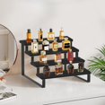 thumbnail image 2 of YINMIT Wooden Display Riser Stand (Black 4 Tier - 11.4 in), 2 of 7