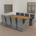 thumbnail image 1 of vidaXL 9 Piece Outdoor Dining Set with Cushions Poly Rattan Grey, 1 of 5