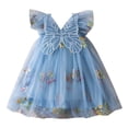 thumbnail image 5 of Newborn Infant Baby Girls Flower Butterfly Embroidery Sleeveless Dress Toddler Tulle Mesh Princess Dress, 5 of 5