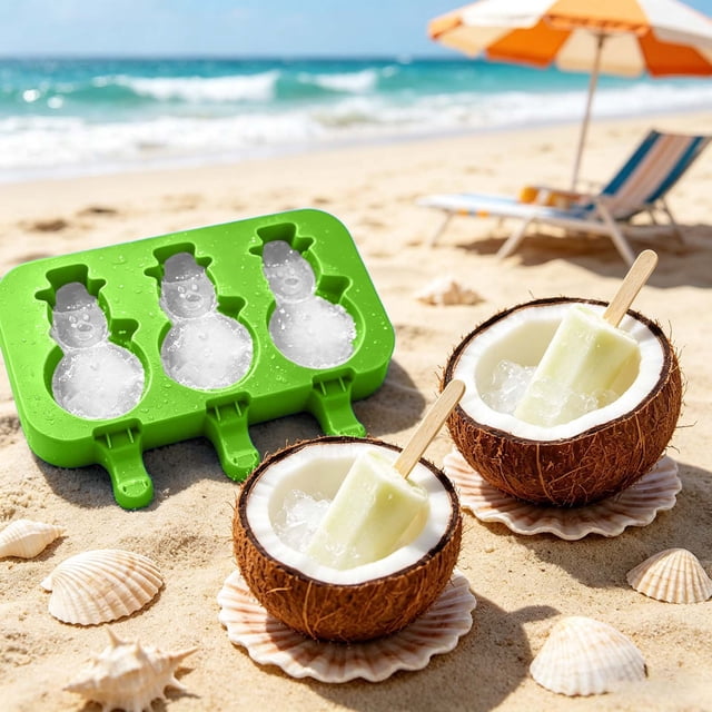 Ainf Cute Silicone Ice Homemade Popsicle Maker Easy Release Snowman Ice Maker