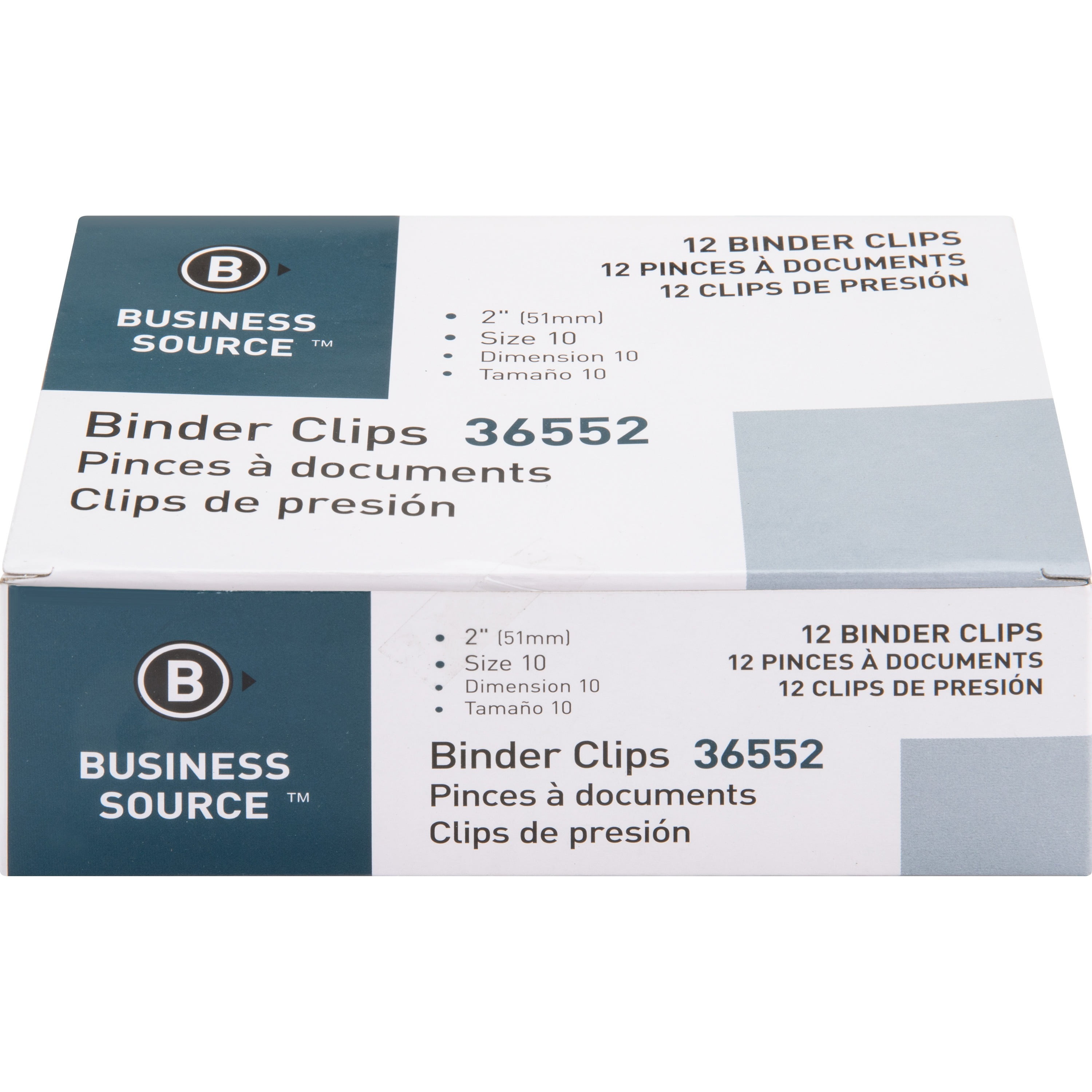 Business Source Fold-back Binder Clips - Large - 2" Length - 1" Size Capacity - 120 / Bundle - Black - Steel