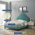 thumbnail image 4 of Tufted Platform Bed Frame, Full Size, Velvet, Teal Blue, Modern Contemporary Urban Design, Bedroom Master Guest Suite, 4 of 10