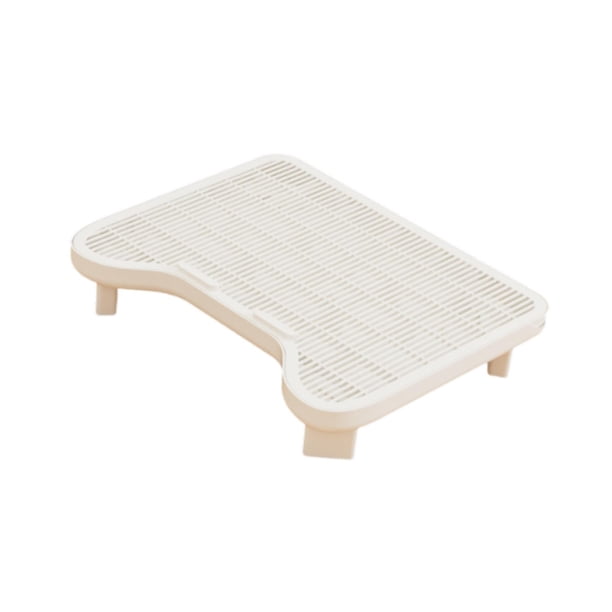 Rampa para caja de arena para gatos, alfombrilla para arena para gatos, resistente, ligera, fácil de limpiar, elevada para Blanco
