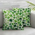 thumbnail image 3 of Awypu  St Patricks Day Pillow Covers 20x20 Inch, Lucky Green Shamrock Throw Pillows Seasonal Spring Decor Square Pillowcase Clover Farmhouse Outdoor Cushion Case Decorations for Home Party, 3 of 5