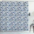 thumbnail image 1 of Ambesonne Palm Tree Shower Curtain, Paper Boats on Waves, 69"Wx75"L, Blue Dark Blue White, 1 of 3