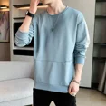 thumbnail image 3 of Sudadera para hombre, sin capucha, ropa masculina, jersey gráfico bordado, camiseta azul de una pieza, cálida, nueva, en overfit simple S, 3 of 5