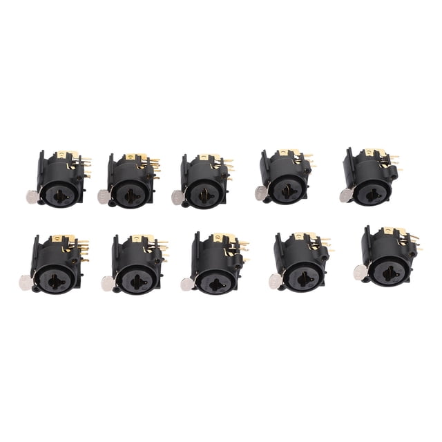 10 Uds conector hembra XLR conector de enchufe de montaje en Panel de 6,5mm para equipo AV reproductor multimedia de altavoz de coche