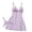 Purple, variant on JSGEK Women Contrast Lace Trim Chemise Dress and Thong Set Adjustable Spaghetti Straps Nightwear Lingerie Set Black XL