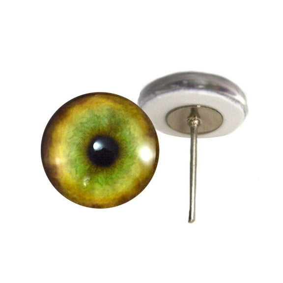 Tiger Glass Eyes on Wire Pin Posts