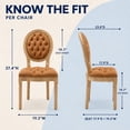 thumbnail image 3 of French Country Dining Chairs Set of 6, Caramel Kitchen & Dining Room Chairs, Faux Leather Kitchen Chairs, Tufted Upholstered, Wood Legs, Sillas De Comedor (PU, Amber, 6Pcs), 3 of 9