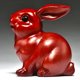 thumbnail image 1 of Rosewood carved rabbit figurine, a solid wood rabbit decoration for home living room., 1 of 3