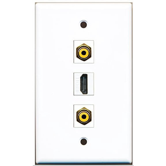 RiteAV - 1 Port HDMI 2 Port RCA Yellow Wall Plate