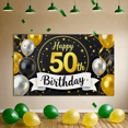 thumbnail image 7 of Glamorous Golden and Silver Themed 50th Birthday Banner Party Decoration Backdrop Photography Props for Birthday Party Celebrations Anniversary Events Photo Booths, 7 of 7