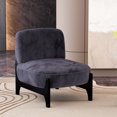 thumbnail image 3 of Mid Century Upholstered Velvet Accent Chair, Modern Armless Chair With Solid Wood Frame, Spacious Space For Living Room, Bedroom, Reading, Balcony, 3 of 9
