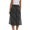 thumbnail image 6 of vigerkar Women's High Elastic Waist Midi Skirt Casual Summer Trendy Tie Front Flowy Ruffle Floral Print A line Skirts 2025 Black, M, 6 of 6
