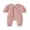 Pink, variant on RUINIXCW Infant Baby Girl Velvet Romper Long Sleeve Doll Collar Solid Color Full Snap Closure Jumpsuit