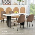thumbnail image 4 of HOMCOM Retro Dining Chairs Set of 4 with PU Leather Upholstery, Steel Frame, 4 of 10