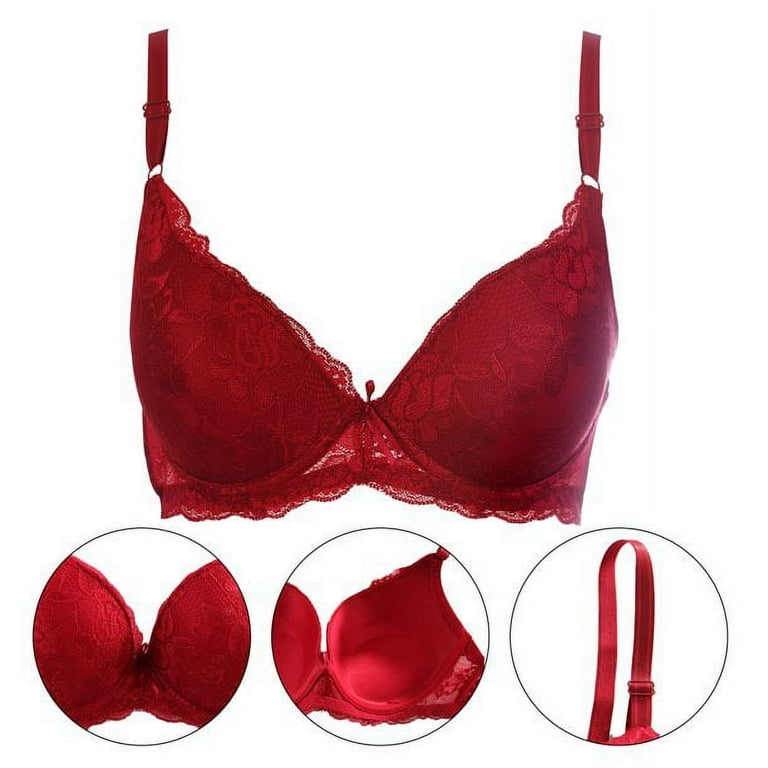 34B Lace Bras for Women, 3Pack Push Up Underwire Bra, Padded Contour  Everyday Bras Full Coverage Assortive A : : Clothing, Shoes &  Accessories