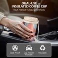 thumbnail image 5 of 18oz Travel Coffee Mug, 316 Stainless Steel Vacuum Insulated Tumbler with 2-in-1 Straw Lid & Strap, Liquid & Marble Print, 5 of 6