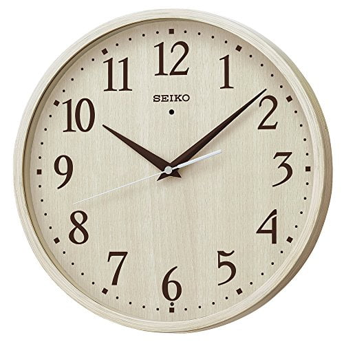 Seiko KX214H SEIKO Wall Clock, Radio-Controlled Analog, White, Pearl, Diameter 12.8 X 1.8 Inches (32.7 X 4.6 Cm