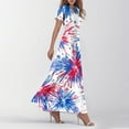 thumbnail image 5 of SAATLERI 4th of July Dress Women American Flag Print Short Sleeve Maxi Dresses Independence Day Patriotic Dress Flowy Beach Vacation Dresses, 5 of 5