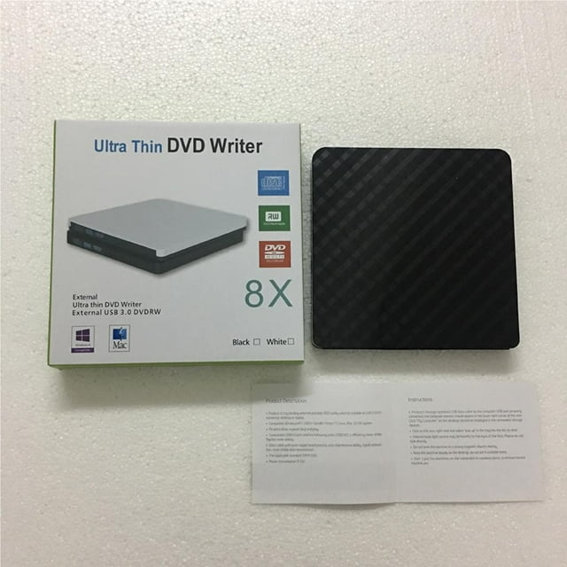 Ruiboury Lecteur DVD Externe USB 3.0 Lecteur CD Brûleur Slim Portable Lecteur Écrivain