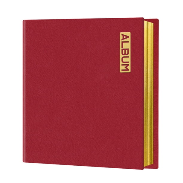 Naiovety Álbum de fotos de boda de PU A4 autoadhesivo a prueba de polvo álbum de recortes libro conmemorativo regalo de cumpleaños bebé Almacenamiento y organización del hogar Rojo