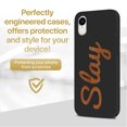 thumbnail image 2 of Wood phone case for iPhone XR compatible protective cell phone cover shockproof slim fit laser engraved Slay design Black wood case for Men & Women by CaseYard, 2 of 7