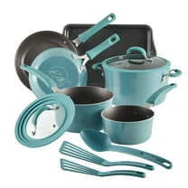 Rachael Ray Cook   Create Aluminum Nonstick Cookware Set, 11-Piece, Agave Blue