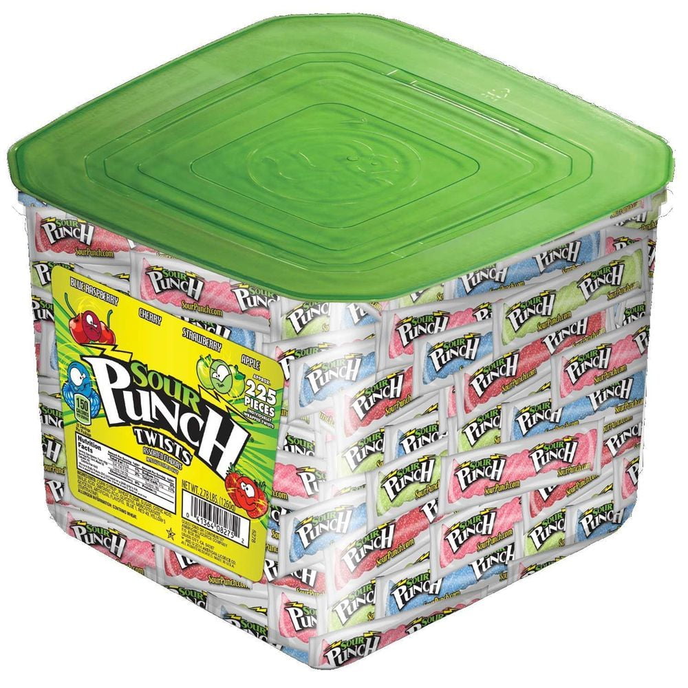 Sour Punch Twists 4 Flavors Candy, 2.59 Pound Jar -- 6 per Case.